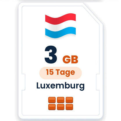 Luxemburg eSIM – 3 GB, 15 Tage gültig