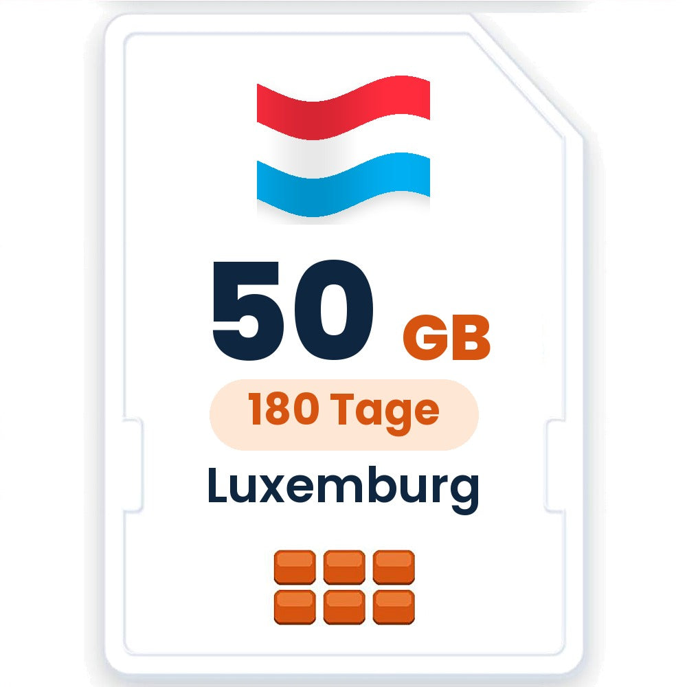 Luxemburg eSIM – 50 GB, 180 Tage gültig