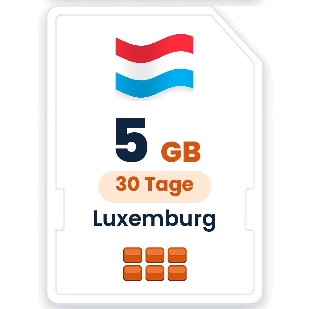 Luxemburg eSIM – 5 GB, 30 Tage gültig