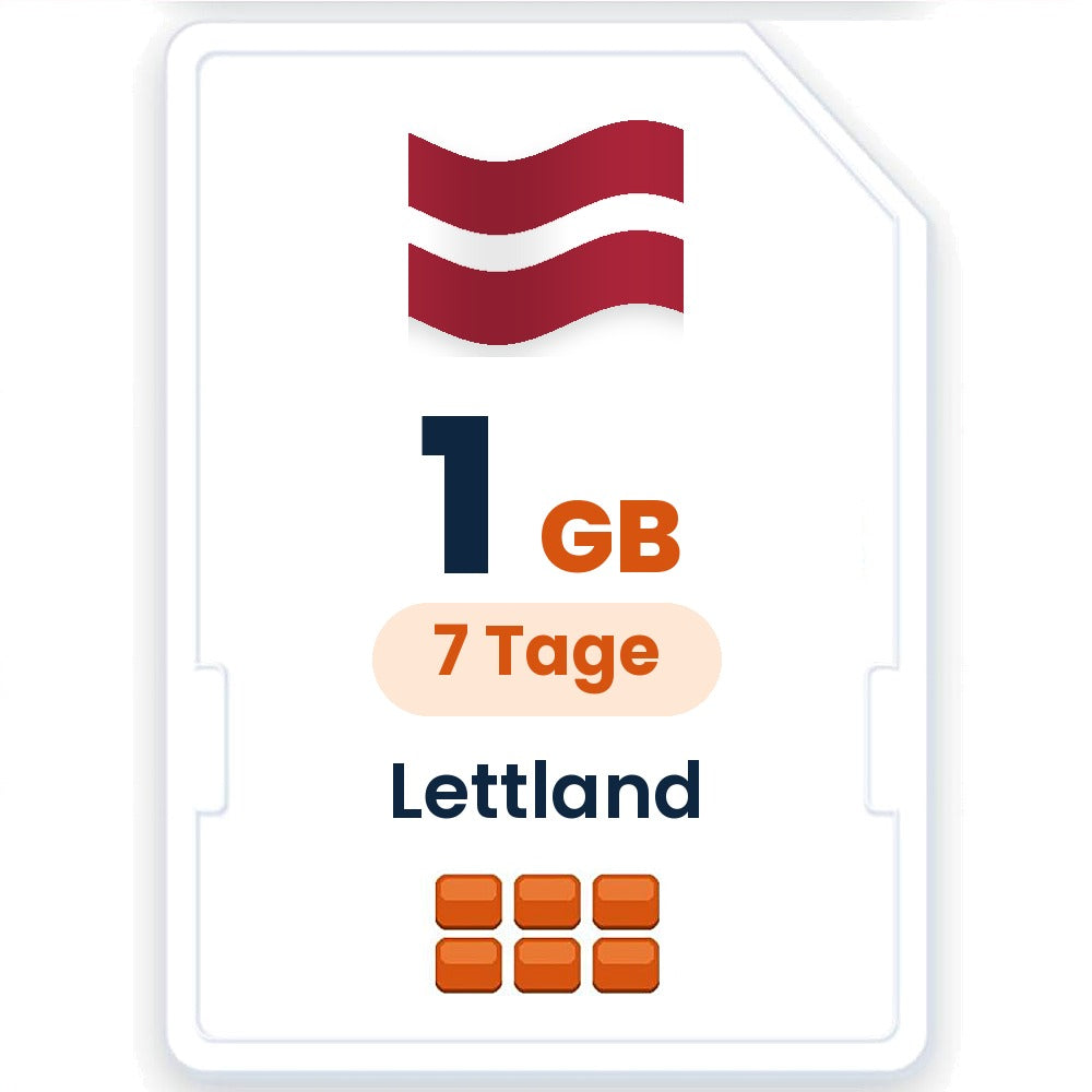 Lettland eSIM – 1 GB, 7 Tage gültig