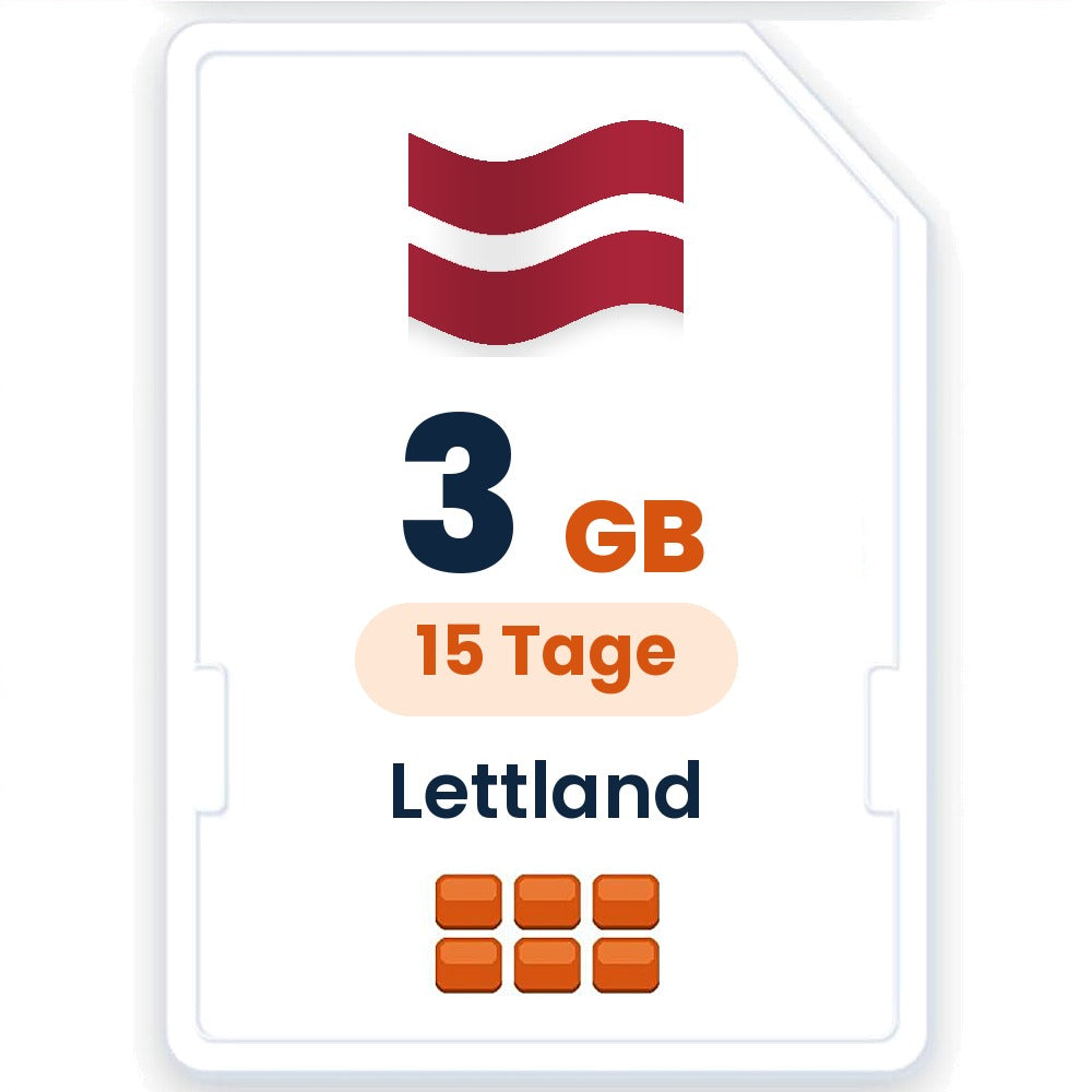Lettland eSIM – 3 GB, 15 Tage gültig