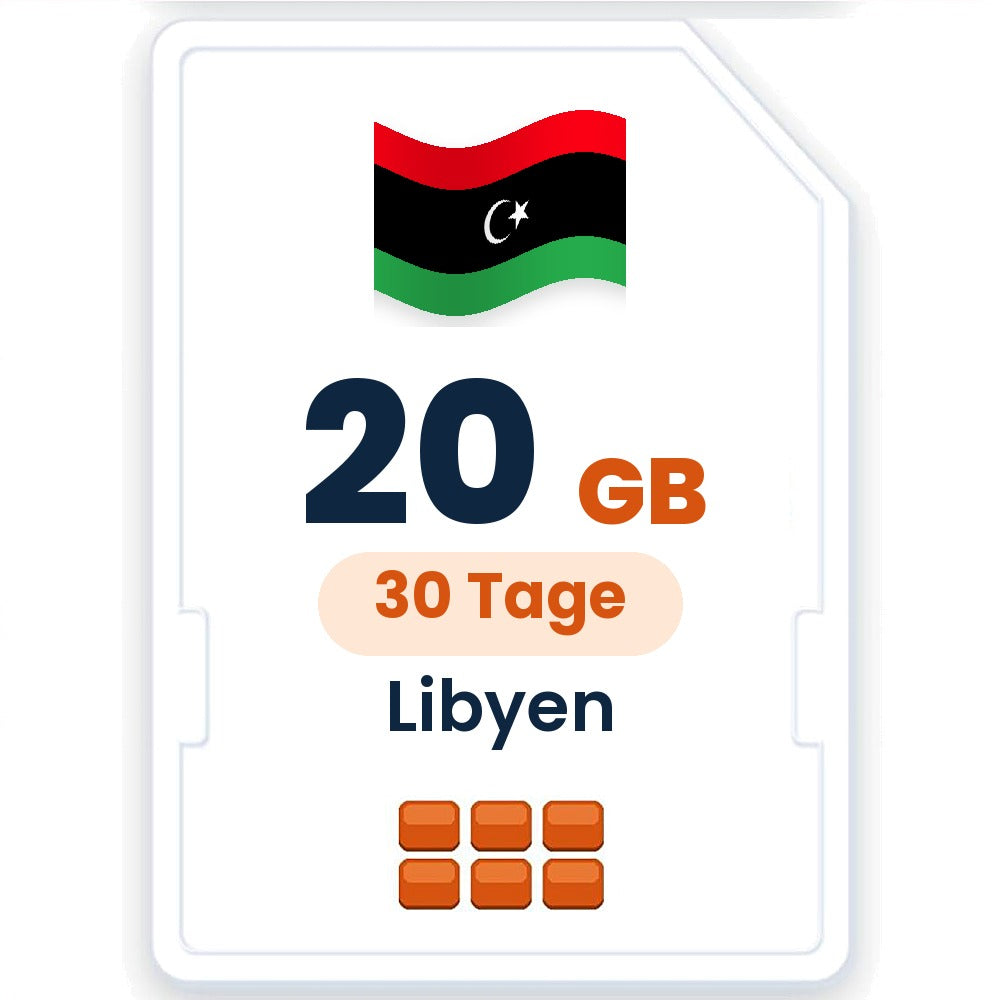 Libyen eSIM – 20 GB, 30 Tage gültig