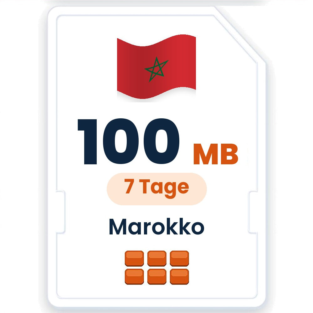 Marokko eSIM – 100 MB, 7 Tage gültig