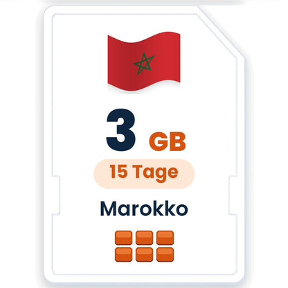 Marokko eSIM – 3 GB, 15 Tage gültig