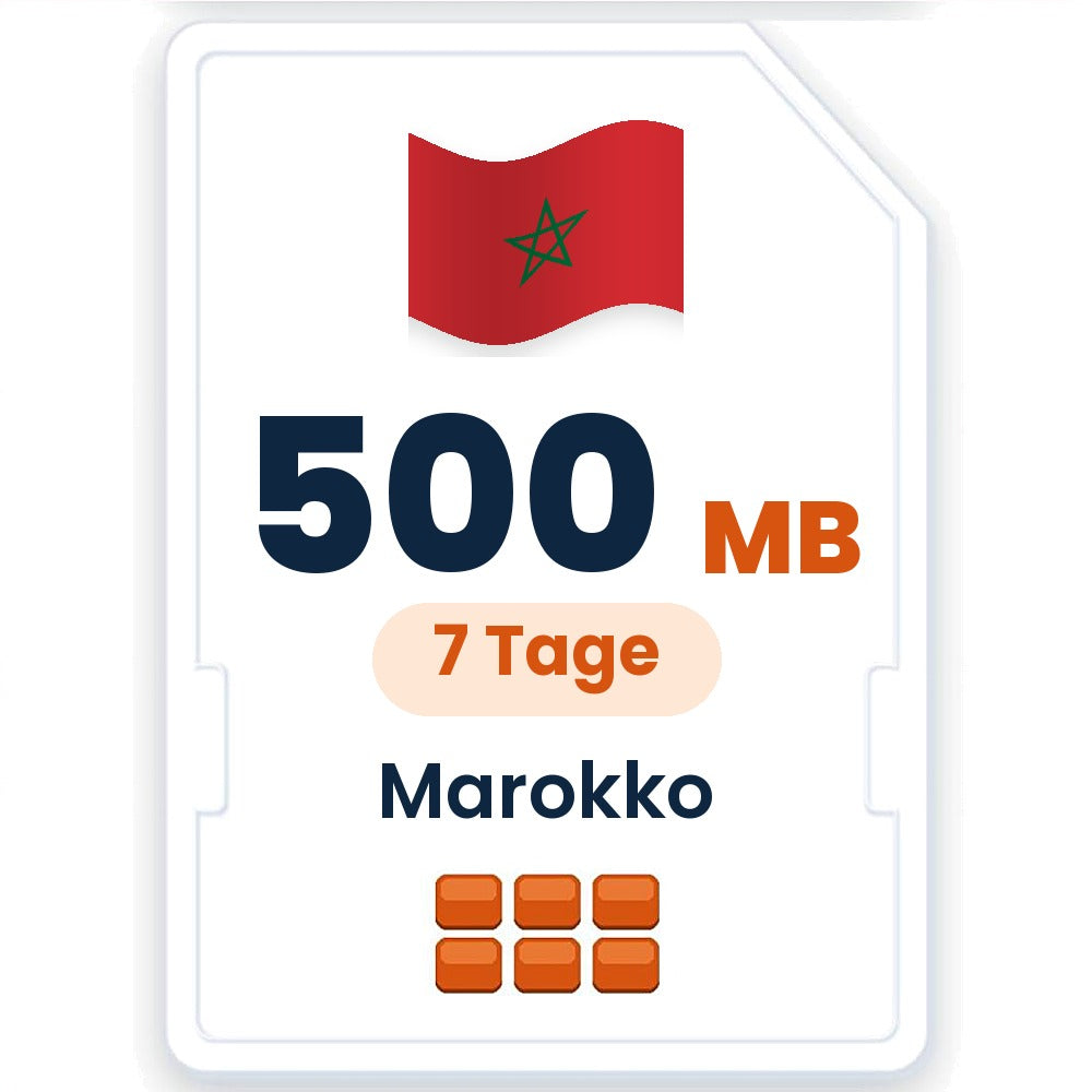 Marokko eSIM – 500 MB, 7 Tage gültig