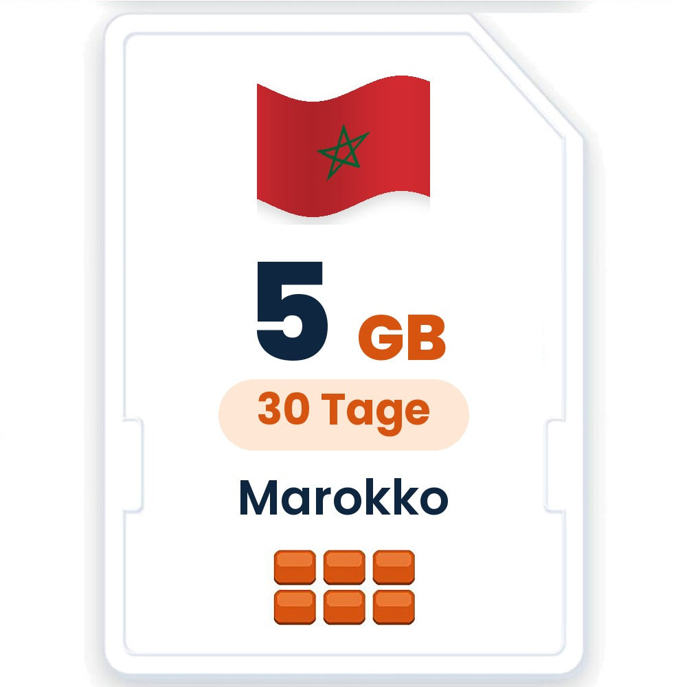 Marokko eSIM – 5 GB, 30 Tage gültig