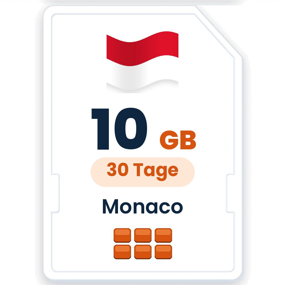 Monaco eSIM – 10 GB, 30 Tage gültig