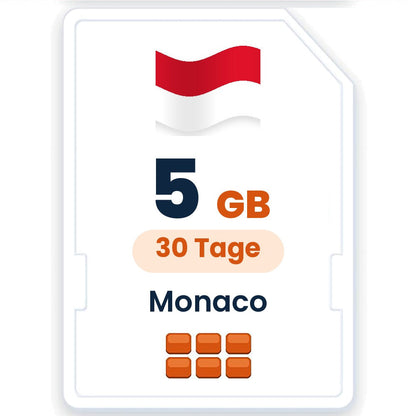Monaco eSIM – 5 GB, 30 Tage gültig