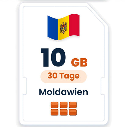Moldawien eSIM – 10 GB, 30 Tage gültig