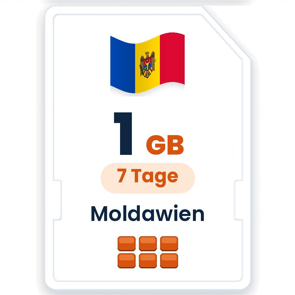 Moldawien eSIM – 1 GB, 7 Tage gültig