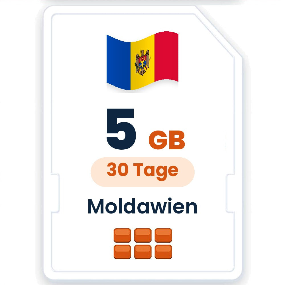 Moldawien eSIM – 5 GB, 30 Tage gültig