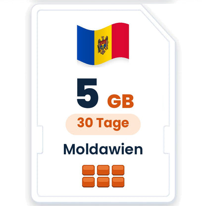 Moldawien eSIM – 5 GB, 30 Tage gültig