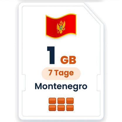 Montenegro eSIM – 1 GB, 7 Tage gültig