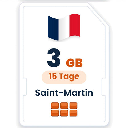 Saint-Martin eSIM – 3 GB, 15 Tage gültig