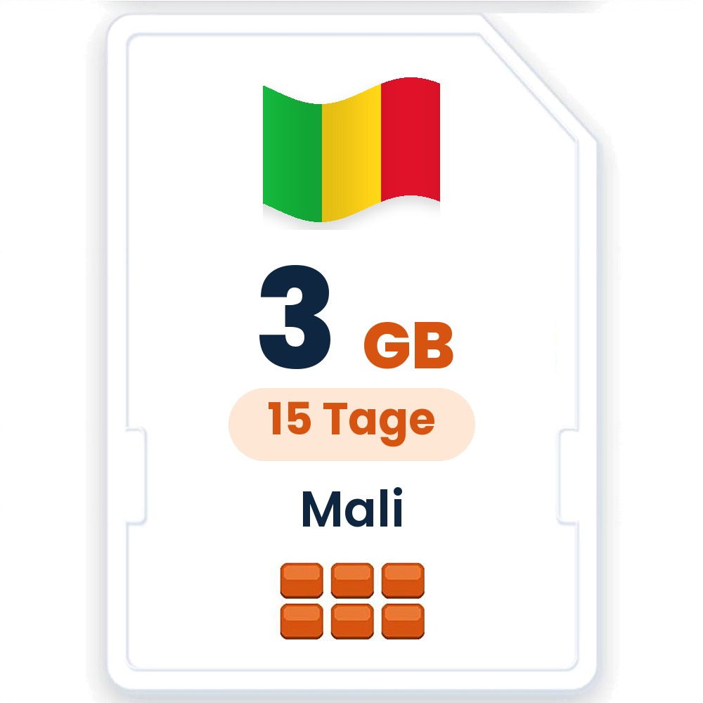Mali eSIM – 3 GB, 15 Tage gültig