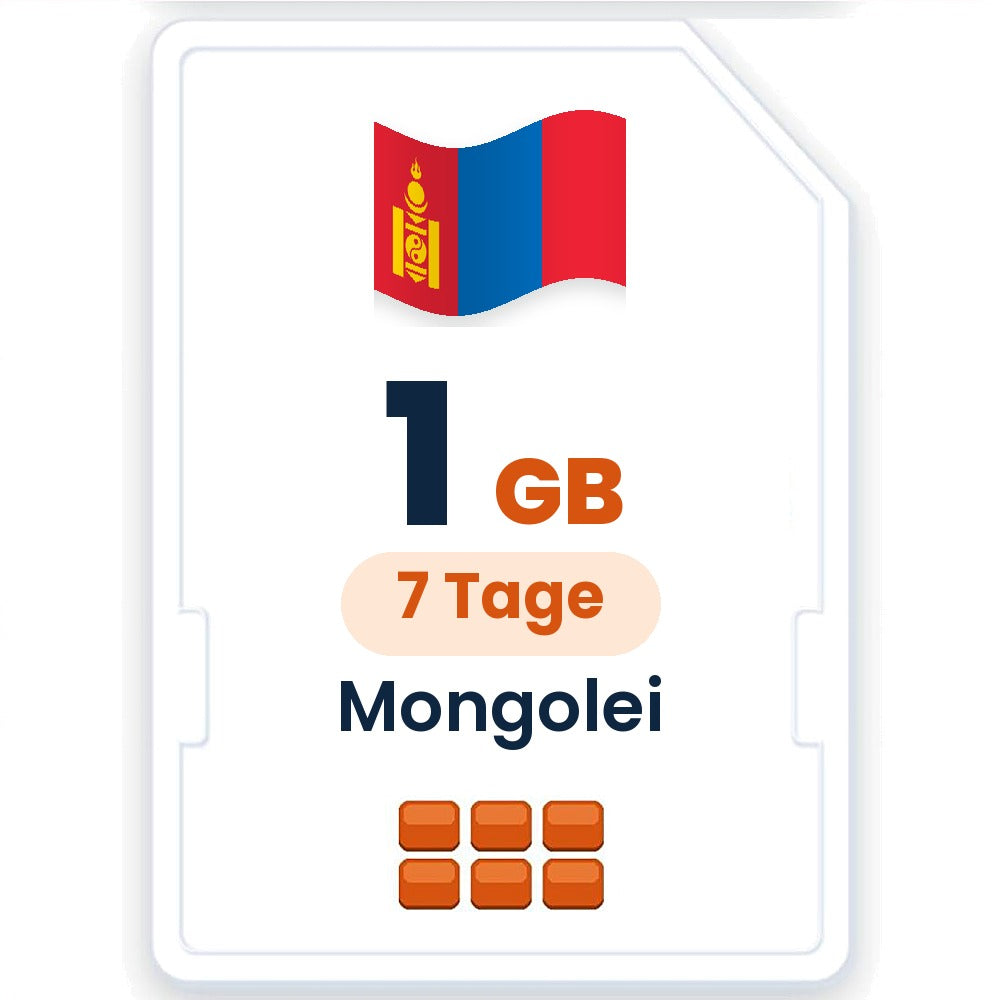 Mongolei eSIM – 1 GB, 7 Tage gültig
