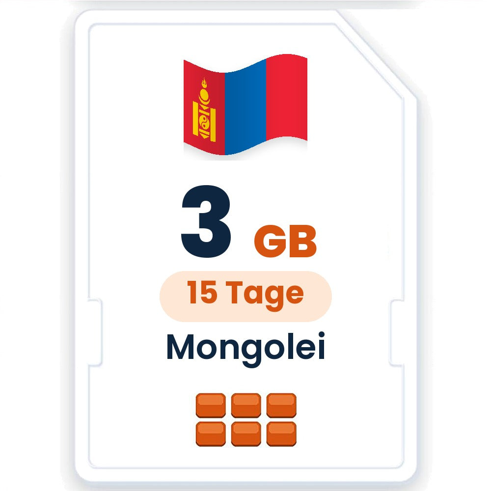 Mongolei eSIM – 3 GB, 15 Tage gültig