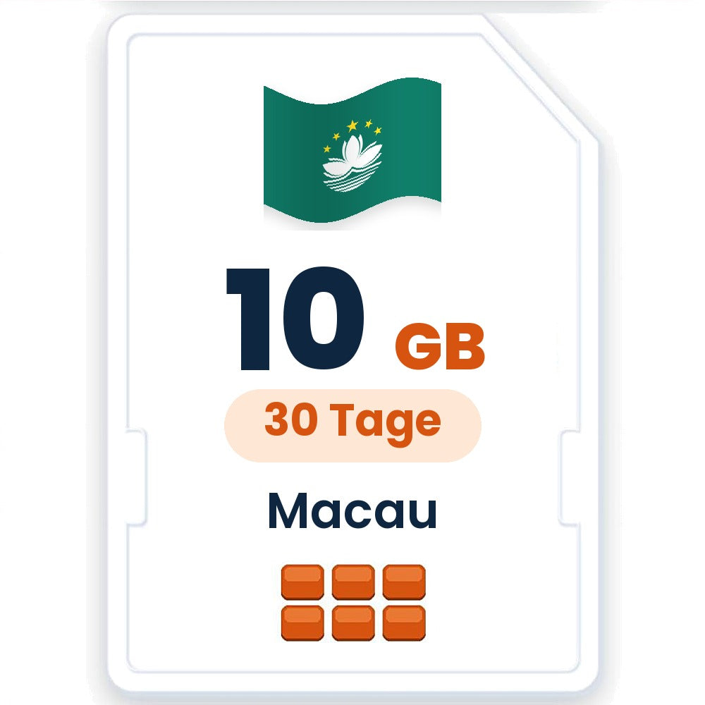 Macau eSIM – 10 GB, 30 Tage gültig