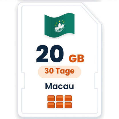Macau eSIM – 20 GB, 30 Tage gültig