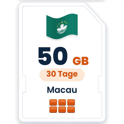 Macau eSIM – 50 GB, 30 Tage gültig