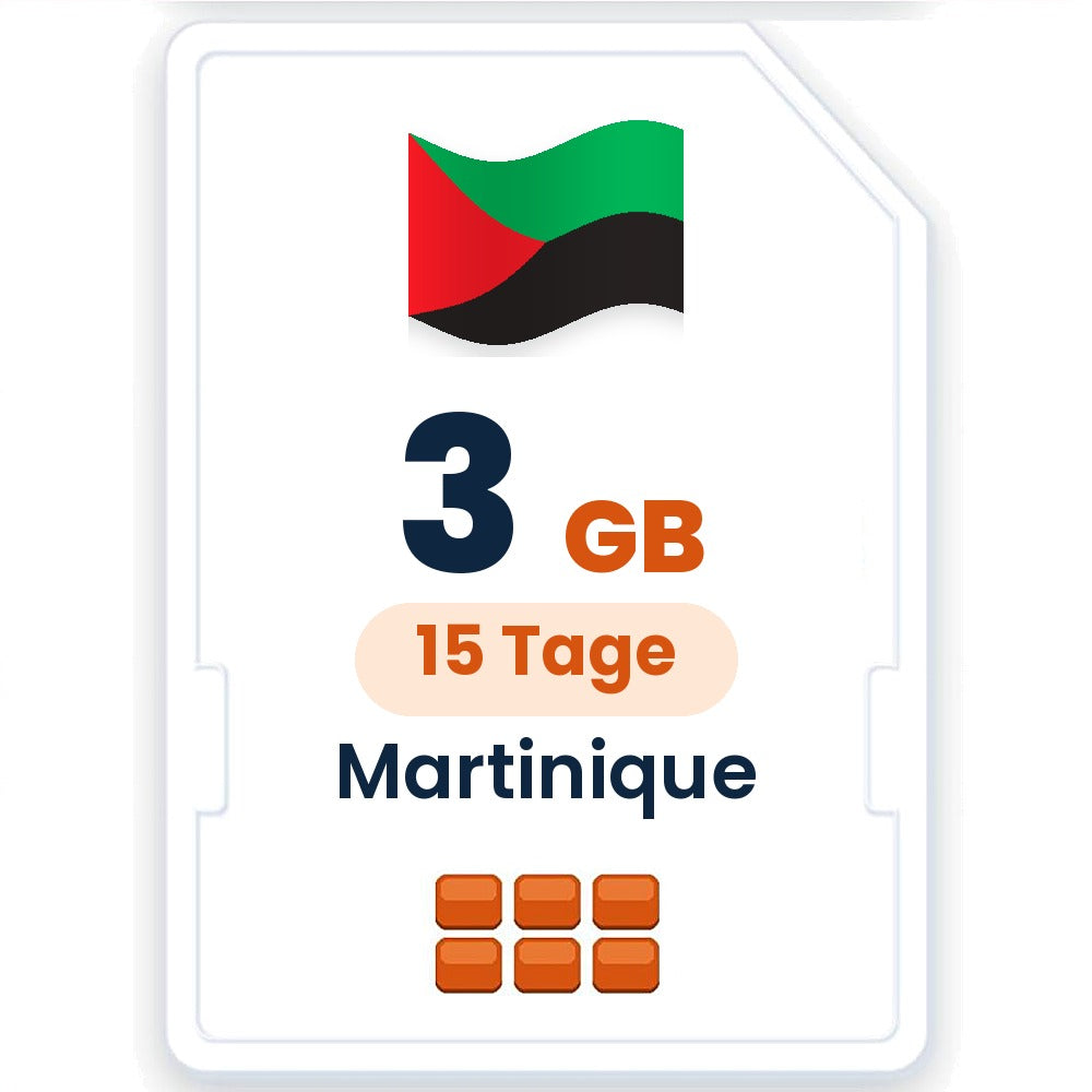Martinique eSIM – 3 GB, 15 Tage gültig