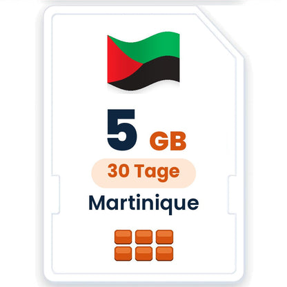 Martinique eSIM – 5 GB, 30 Tage gültig