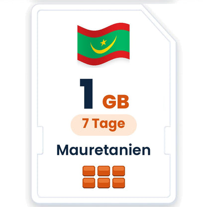 Mauretanien eSIM – 1 GB, 7 Tage gültig