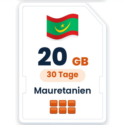 Mauretanien eSIM – 20 GB, 30 Tage gültig
