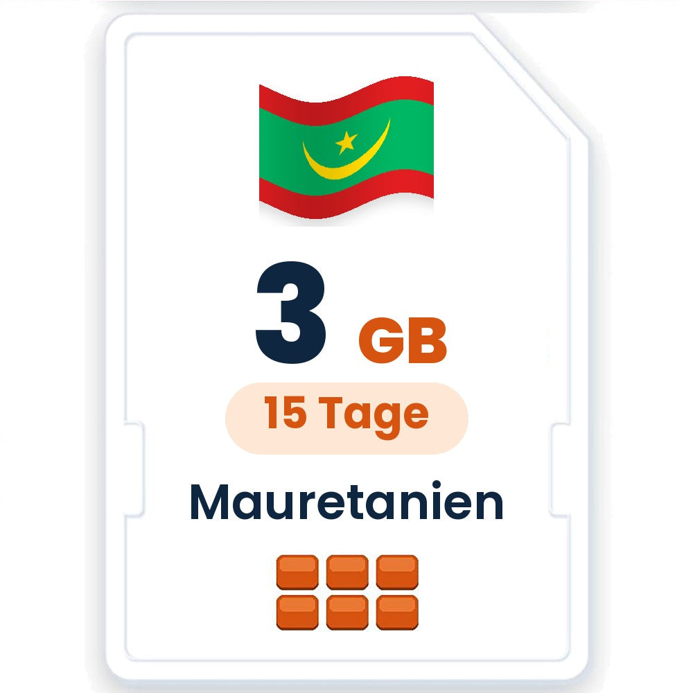 Mauretanien eSIM – 3 GB, 15 Tage gültig