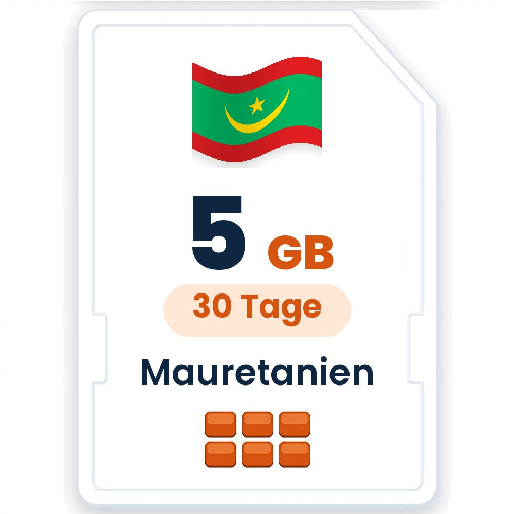 Mauretanien eSIM – 5 GB, 30 Tage gültig