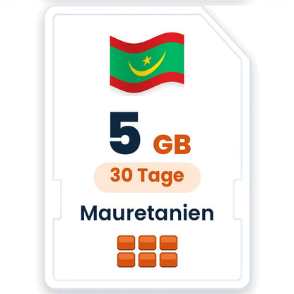 Mauretanien eSIM – 5 GB, 30 Tage gültig