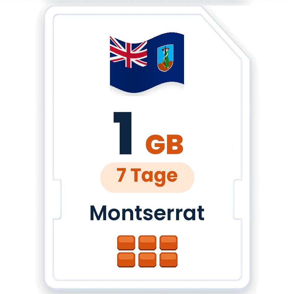 Montserrat eSIM – 1 GB, 7 Tage gültig