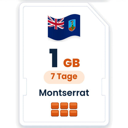 Montserrat eSIM – 1 GB, 7 Tage gültig