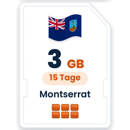 Montserrat eSIM – 3 GB, 15 Tage gültig