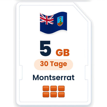 Montserrat eSIM – 5 GB, 30 Tage gültig