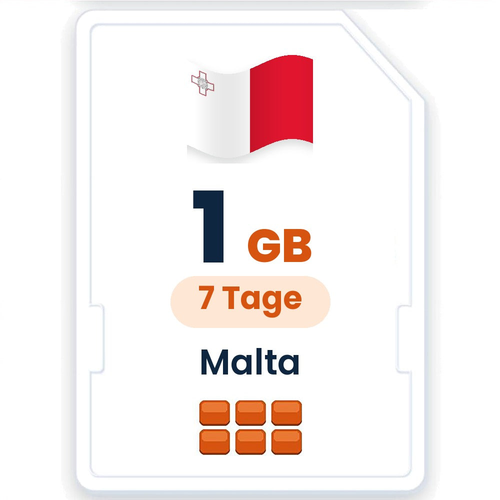 Malta eSIM – 1 GB, 7 Tage gültig