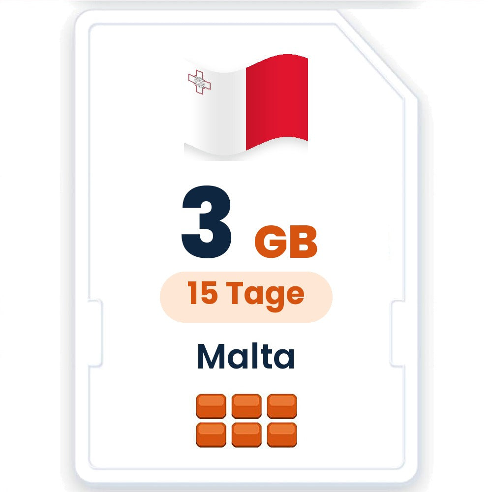 Malta eSIM – 3 GB, 15 Tage gültig