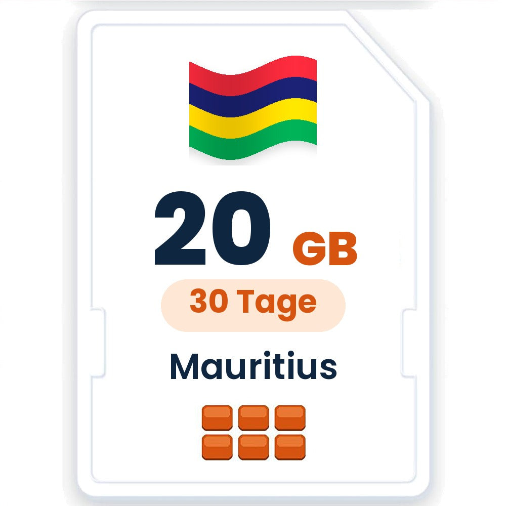 Mauritius eSIM – 20 GB, 30 Tage gültig