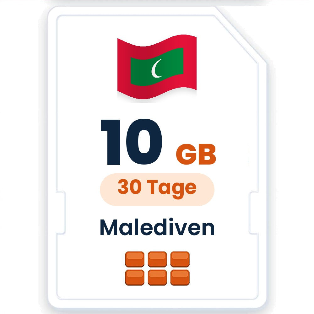 Malediven eSIM – 10 GB, 30 Tage gültig