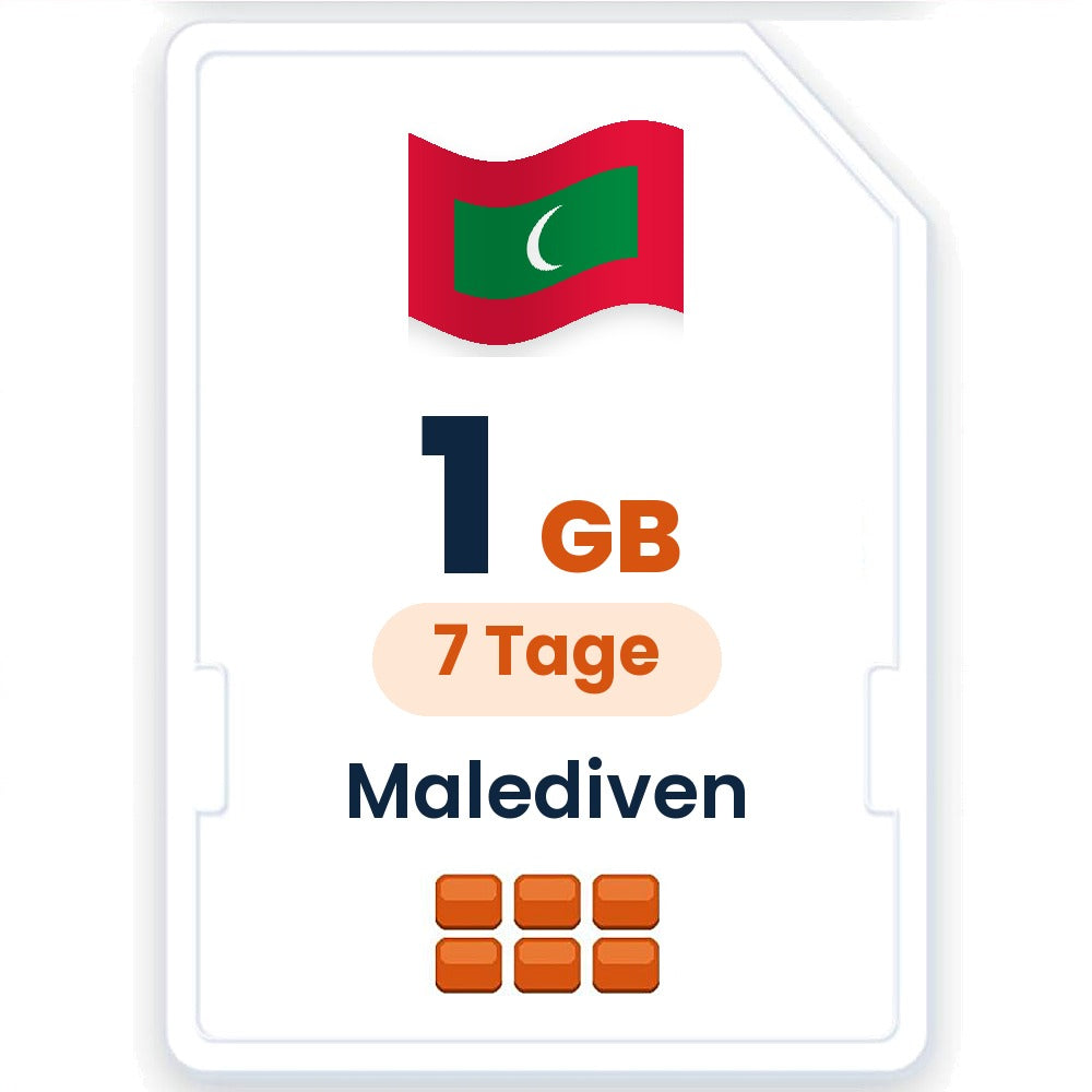 Malediven eSIM – 1 GB, 7 Tage gültig
