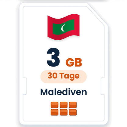 Malediven eSIM – 3 GB, 30 Tage gültig