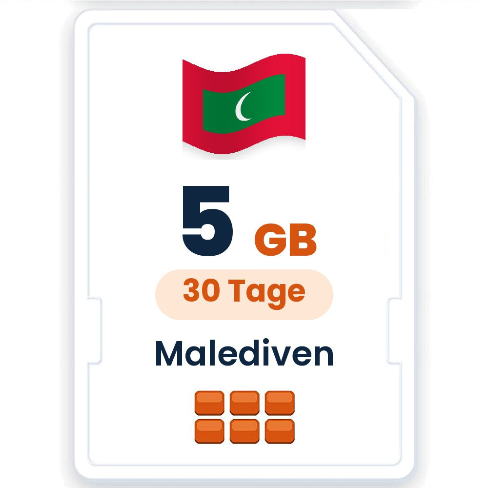 Malediven eSIM – 5 GB, 30 Tage gültig