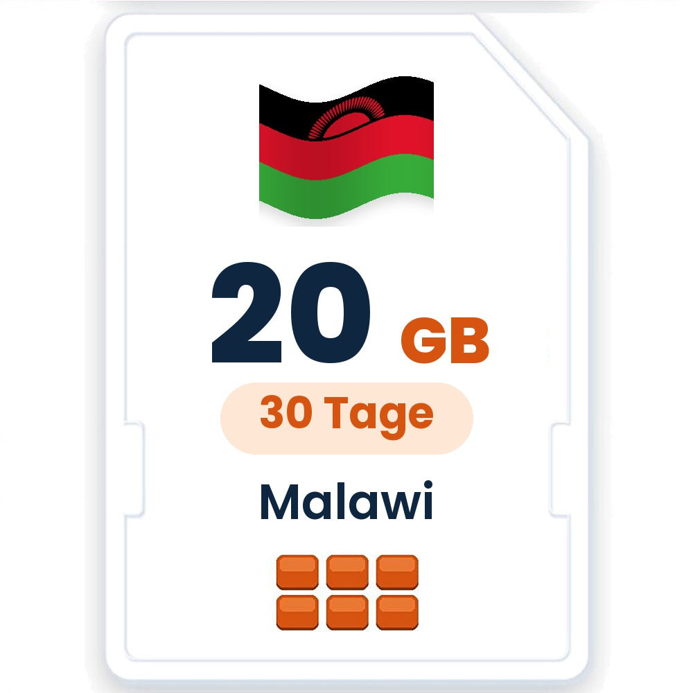 Malawi eSIM – 20 GB, 30 Tage gültig