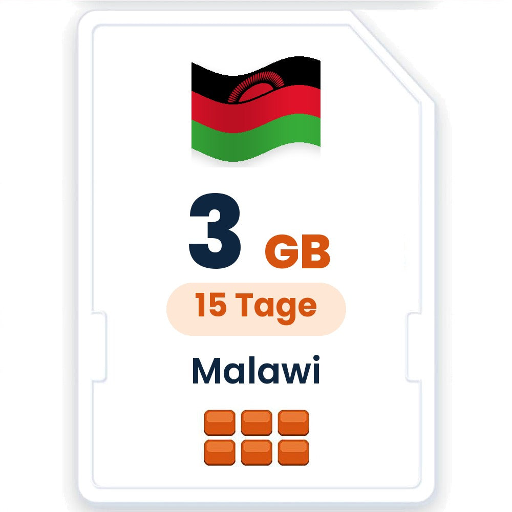 Malawi eSIM – 3 GB, 15 Tage gültig