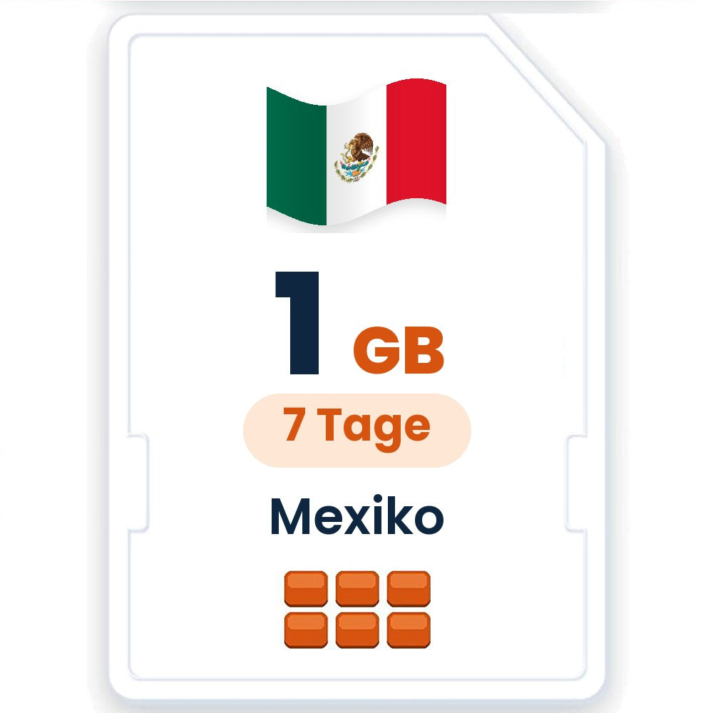 Mexiko eSIM – 1 GB, 7 Tage gültig