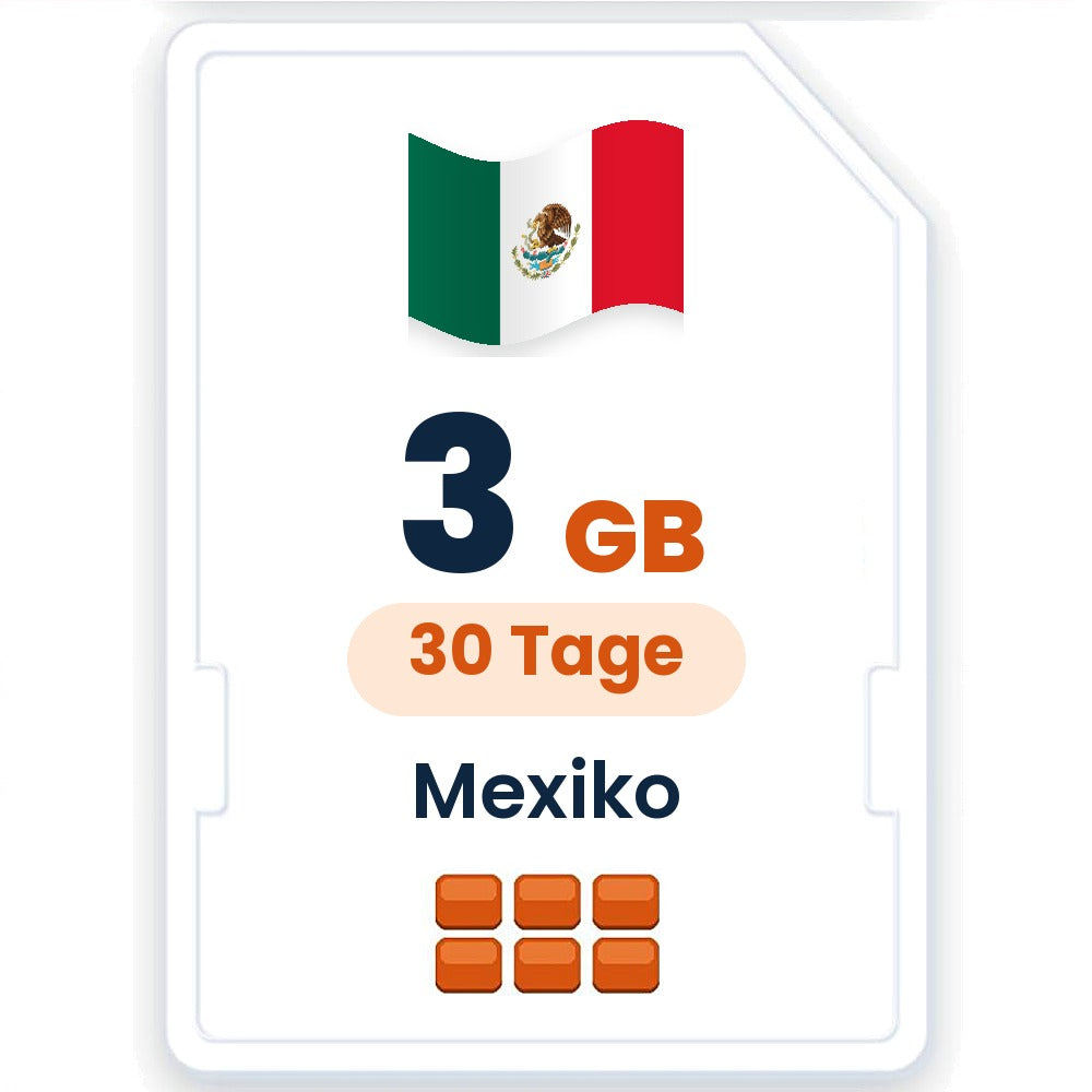 Mexiko eSIM – 3 GB, 30 Tage gültig