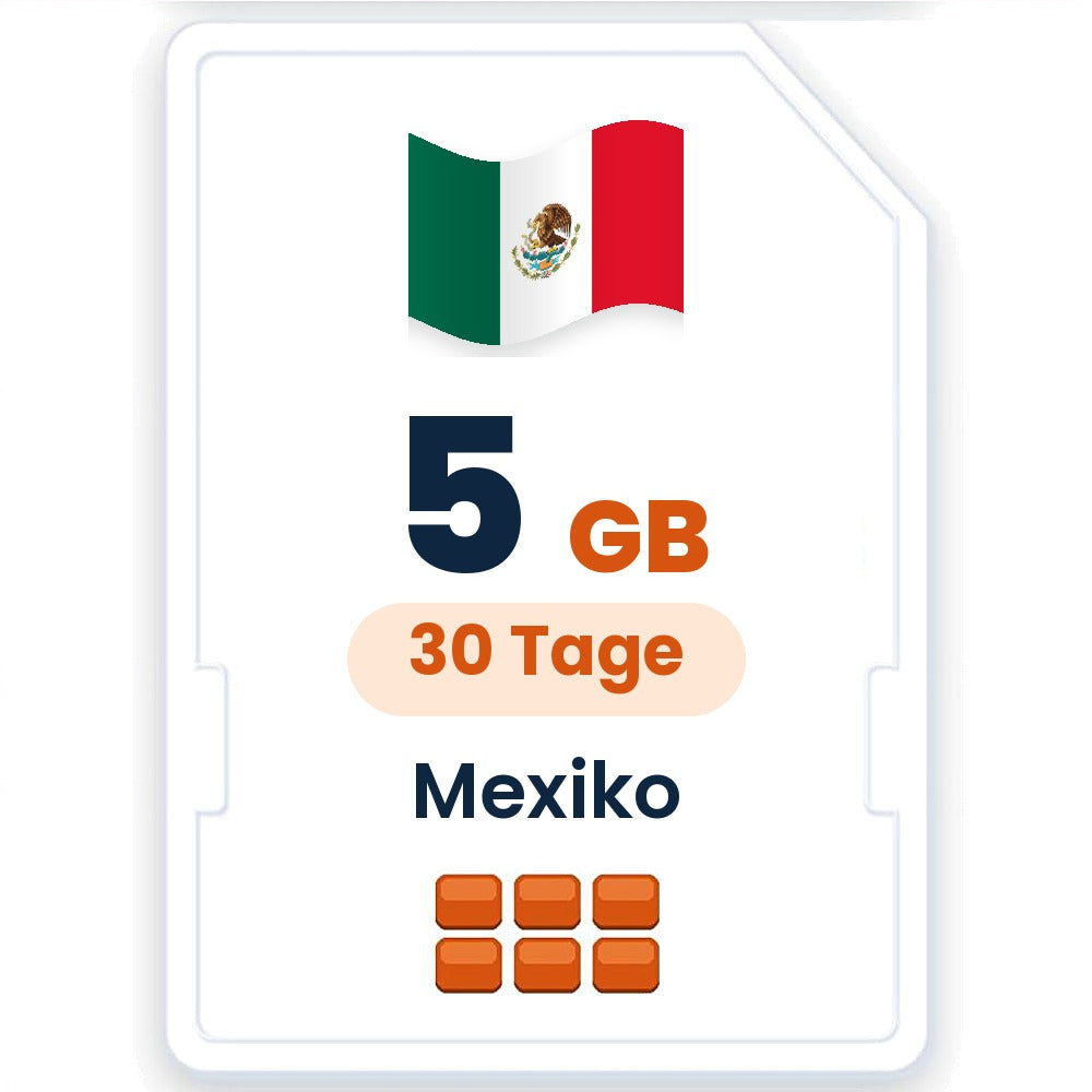Mexiko eSIM – 5 GB, 30 Tage gültig