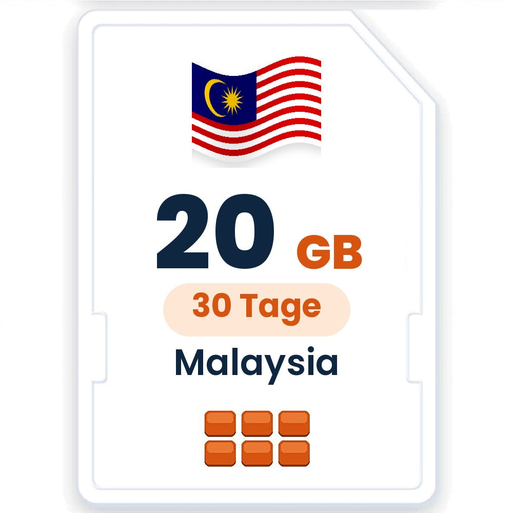 Malaysia eSIM – 20 GB, 30 Tage gültig