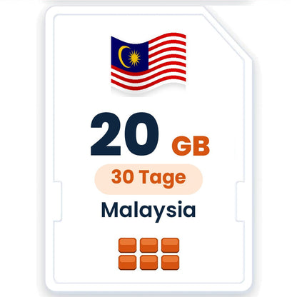 Malaysia eSIM – 20 GB, 30 Tage gültig
