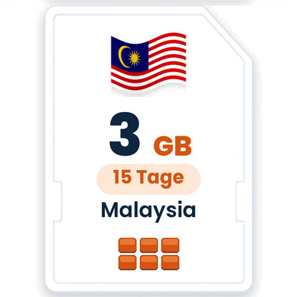 Malaysia eSIM – 3 GB, 15 Tage gültig